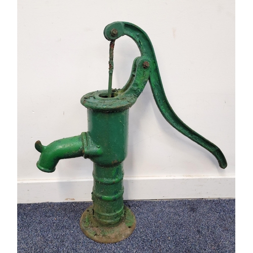 645 - VINTAGE CAST IRON WATER PUMP
painted green, 70cm high