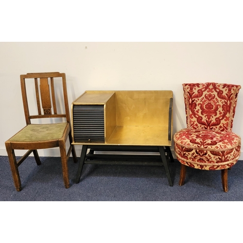 652 - A GROUP OF CHAIRS WITH RETRO TELEPHONE TABLE
including two Mackintosh inspired childrens chairs, a p... 