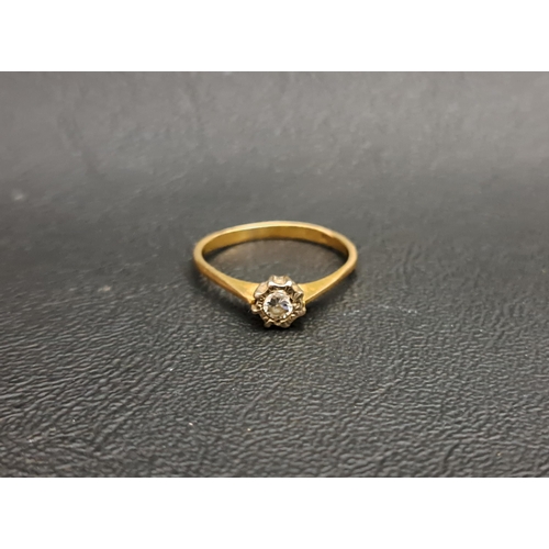 51 - DIAMOND SINGLE STONE RING
the diamond approximately 0.1cts, on unmarked gold shank, ring size P and ... 