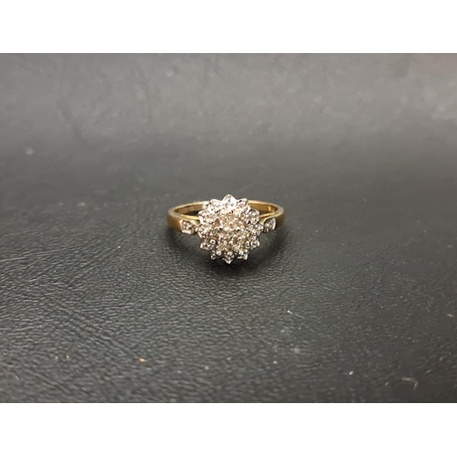 75 - DIAMOND CLUSTER RING
the illusion set diamonds totalling approximately 0.05cts, on nine carat gold s... 