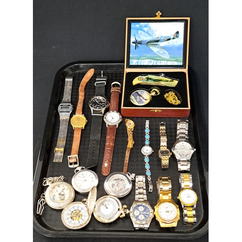 61 - SELECTION OF POCKET WATCHES AND WRISTWATCHES
the pocket watches including three with exhibition back... 