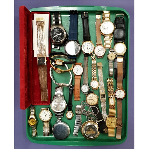 SELECTION OF VINTAGE AND OTHER LADIES AND GENTLEMEN'S WRISTWATCHES
including Rotary, Olivia Burton, Timex, Armani Exchange, Accurist, Bucherer 17 jewels, Lorus, Ramona 25 Jewels; together with two pocket watches (26)