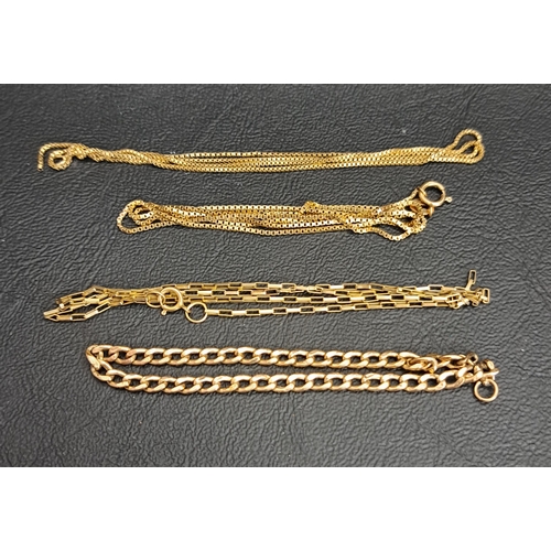 59 - SELECTION OF NINE CARAT GOLD CHAIN SECTIONS
all with damage, total weight approximately 7.3 grams