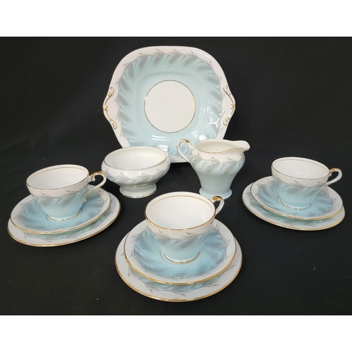 209 - AYNSLEY 'BLUE WHEAT' TEA SET
comprising twelve cups, saucers, and side plates, a sandwich plate, mil... 