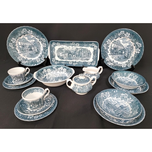 225 - SELECTION OF ROYAL TUDOR WARE 'COACHING TAVERNS' DINNER WARE 
comprising six dinner plates, soup bow... 