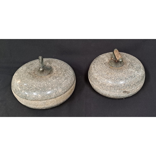 436 - PAIR OF GRANITE CURLING STONES
27cm diameter