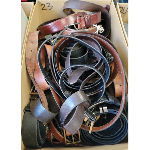 23 - ONE BOX OF LADIES AND GENTS BELTS