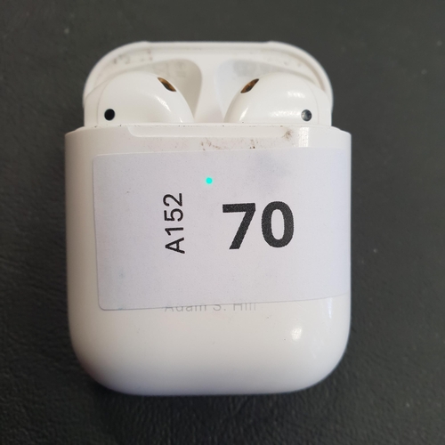 70 - PAIR OF APPLE AIRPODS 2ND GENERATION
in Wireless charging case
Note: Pen mark to case. Personalised ... 