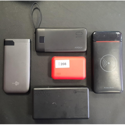 208 - SELECTION OF FIVE POWERBANKS
including Juice and Aukey (5)