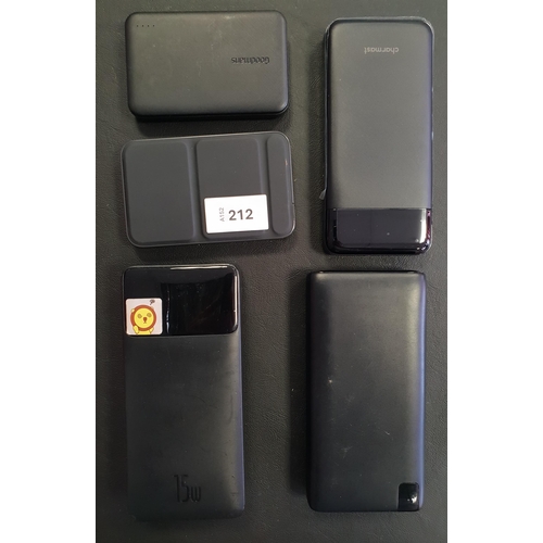 212 - SELECTION OF FIVE POWERBANKS
including Goodmans and Anker (5)