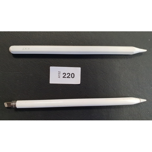 220 - APPLE PENCIL 1ST GENERATION
end cap missing; together with another tablet/computer stylus pen