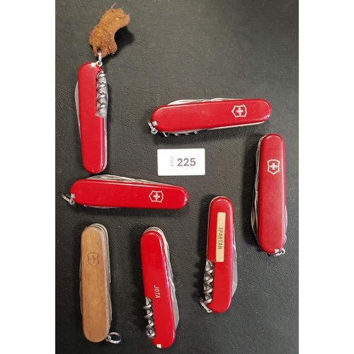 225 - SEVEN VICTORINOX SWISS ARMY KNIVES
of various sizes and designs
Note: You must be over the age of 18... 