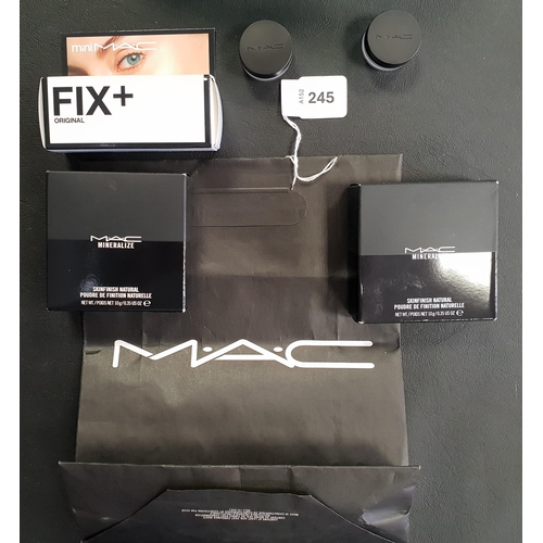 245 - SELECTION OF MAC MAKE-UP
comprising two MAC Mineralise Skinfinish Natural (Give me Sun and Dark Deep... 