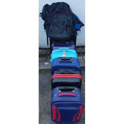 SELECTION OF SEVEN SUITCASES, TWO RUCKSACKS AND ONE HOLDALL
including Explorer, Brook Stone, Linea and IT Luggage
Note: Suitcases and bags are empty