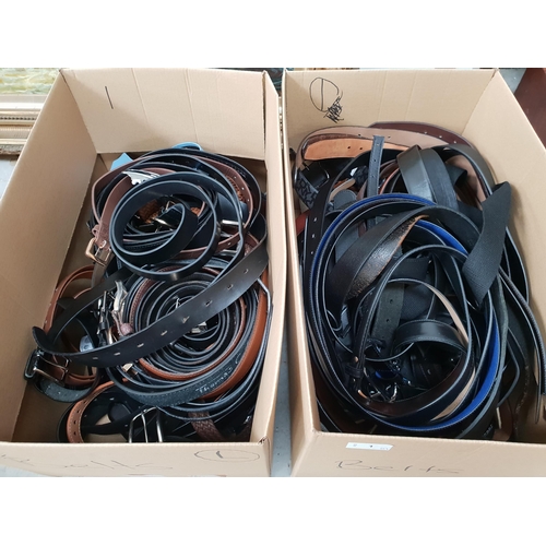 TWO BOXES OF LADIES AND GENTS BELTS