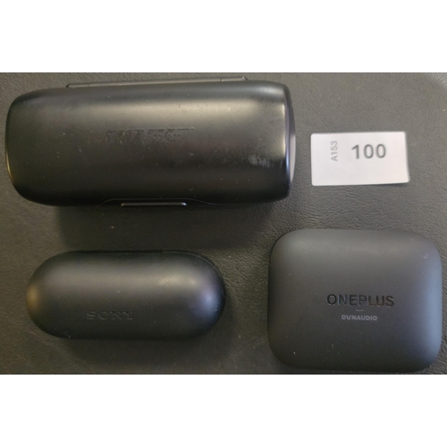 100 - THREE EARBUD CHARGING CASES
comprising Bose, Sony and Oneplus