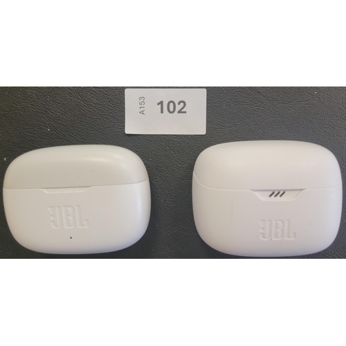 102 - PAIR OF JBL EARBUDS IN CHARGING CASE
together with an empty JBL charging case