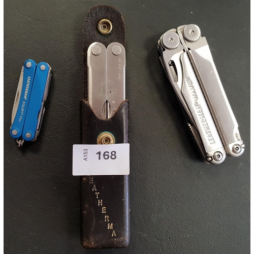 THREE LEATHERMAN MULTI-TOOLS
comprising a Wave, a Tool and a Squirt PS4
Note: You must be over the age of 18 to bid on this lot