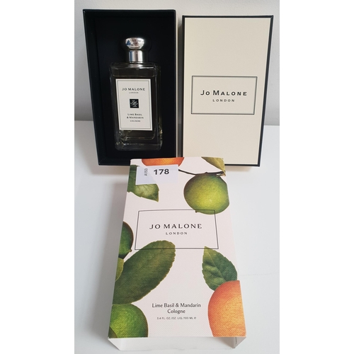 BOXED JO MALONE LIME BASIL AND MANDARIN COLOGNE 
100ml 
Note: there is not protective plastic so cannot guarantee it has not been used though appears full