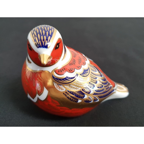 270 - ROYAL CROWN DERBY CHAFFINCH
with gold stopper and Royal Crown Derby printed in red with Z, 7cm high