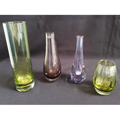 276 - FIVE PIECES OF ART GLASS
comprising a Murano ashtray and four Caithness vases (5)