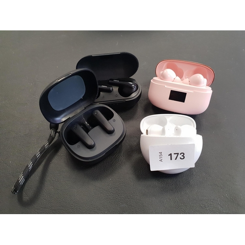 173 - FOUR PAIRS OF EARBUDS IN CHARGING CASES
comprising Soundcore, Goodmans, Tozo and Mixx