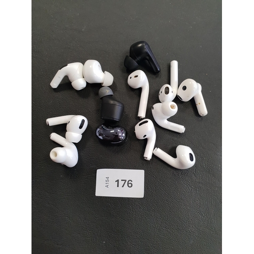 176 - SELECTION OF THIRTEEN LOOSE EARBUDS
including Apple and Skullcandy (13)