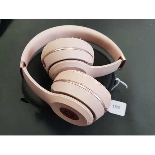 196 - BEATS SOLO3 ON-EAR WIRELESS HEADPHONES
in case
Wear to earpads