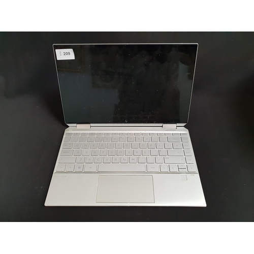 209 - HP SPECTRE X360 CONVERTIBLE LAPTOP
model 13aw0113na; serial number 5CD021372C; Wiped; Wear to case a... 