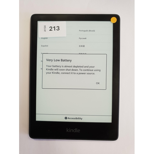 213 - AMAZON KINDLE PAPERWHITE 5 E-READER
11th generation, serial number G8S2 DK03 3307 034W
Note: It is t... 