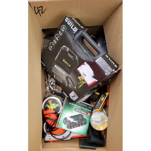 42 - ONE BOX OF MISCELLANEOUS ITEMS
Including: Dewalt drill, Socket sets, Screwdriver sets, Loose tools, ... 