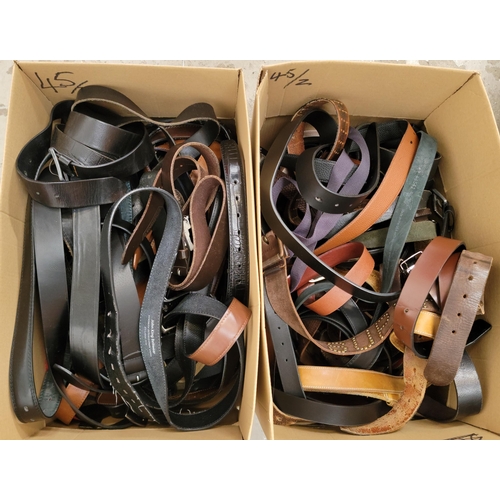 45 - TWO BOXES OF LADIES AND GENTS BELTS