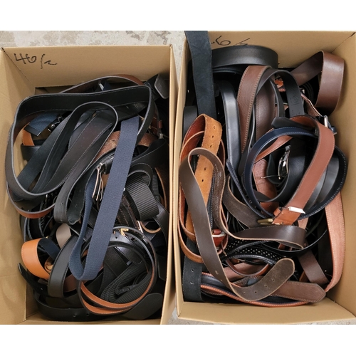 46 - TWO BOXES OF LADIES AND GENTS BELTS