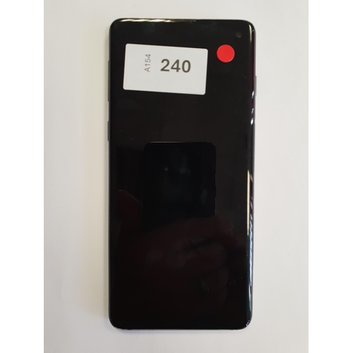 240 - SAMSUNG GALAXY S10 
IMEI not available; Google account locked; The back has been smashed.
Note: It i... 