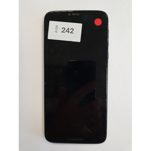 242 - MOTOROLA MOTO G7 SMRTPHONE
model XT1955-4; IMEI - 359518091433928; Google account locked. Damage aro... 