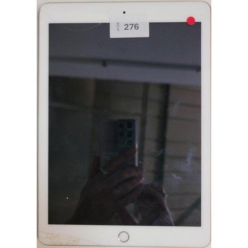 276 - APPLE IPAD 5TH GENERATION - A1822 - WIFI 
serial number GCGVT7MSHP9X. NOT Apple account locked. Crac... 