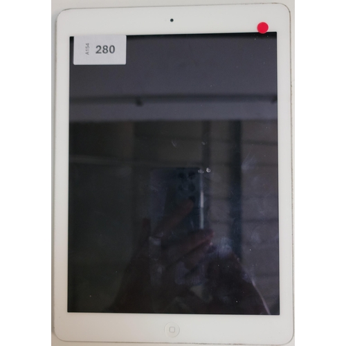 280 - APPLE IPAD AIR - A1474 - WIFI 
serial number DMVLQRFTFK14. NOT Apple account locked. 
Note: It is th... 