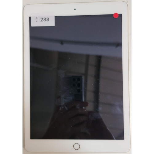 288 - APPLE IPAD 5TH GENERATION - A1822 - WIFI 
serial number GCGV3J97HP9X. Apple account locked. 
Note: I... 