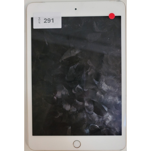 291 - APPLE IPAD MINI 4 - A1550 - WIFI & CELLULAR 
serial number F9FQ85MHGHMJ, IMEI 359273060853538. Apple... 