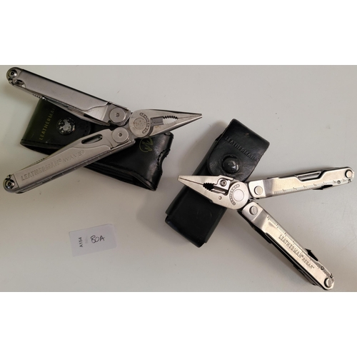 80A - TWO LEATHERMAN MULTI-TOOLS
comprising a Wave and a Rebar, both in cases
Note: You must be over the a... 