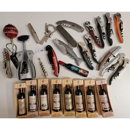 94 - TWENTY-NINE BOTTLE OPENERS, WAITER'S FRIENDS AND CORKSCREWS
Note: You must be over the age of 18 to ... 