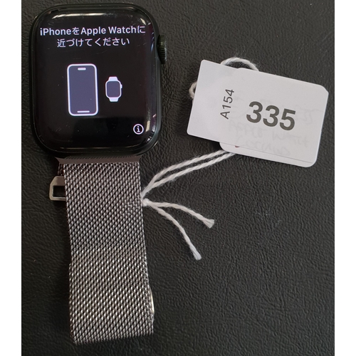 335 - APPLE WATCH SERIES 7 
41mm case; model A2473; S/N KL76MX7LG6; Apple Account Locked. 
Note: It is the... 