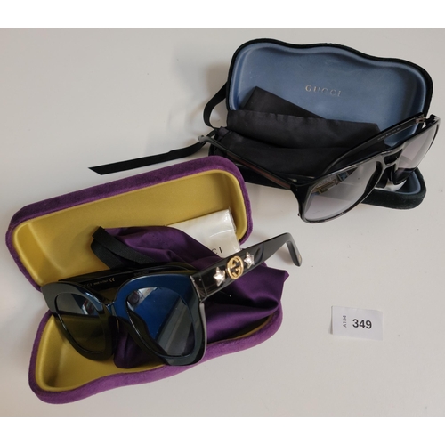 349 - TWO PAIRS OF GUCCI DESIGNER SUNGLASSES
in cases