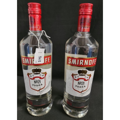 363 - TWO BOTTLES OF SMIRNOFF VODKA
both 1L and 37.5%
Note: You must be over the age of 18 to bid on this ... 