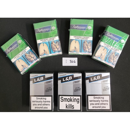 366 - SELECTION OF CIGARETTES
comprising 60 L&B Original and 80 Rothmans Menthol King size 
Note: You must... 