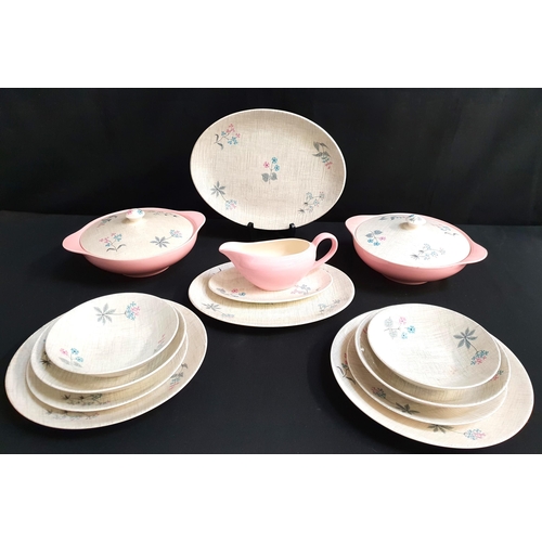 312 - J & G MEAKIN 'SOL' DINNER SET
consisting of two tureens, sauce boat and saucer, two ashets, seven di... 