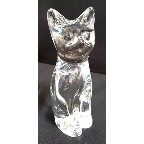 314 - DAUM GLASS CAT
etched signature to base 'Daum France', 18cm high