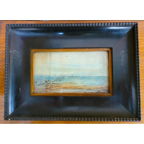 573 - JMW SEASCAPE WITH SAIL BOATS
circa 1880, watercolour on paper, initialled JMW, framed and glazed, fr... 