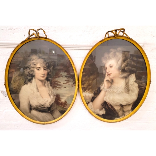 580 - PAIR OF 19th CENTURY PORTRAITS PRINTS
one of Mrs Bradyll, after Sir Joshua Reynolds, in gilt frame w... 