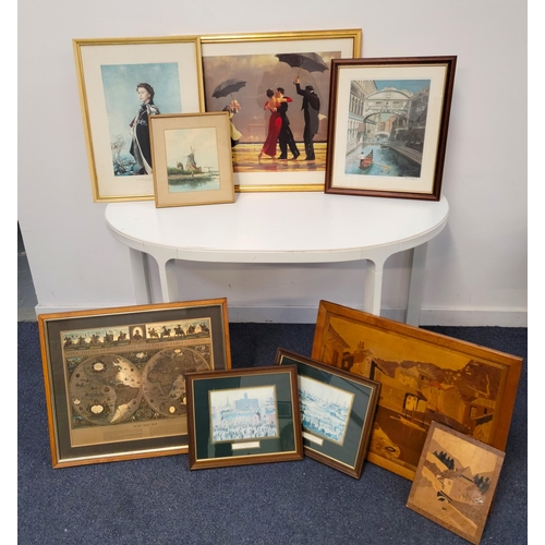 589 - ASSORTMENT OF PICTURES
including Jack Vettriano 'The Singing Butler'; D W Steedman 'Venice', signed ... 